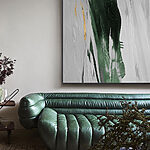 Tyrkysová a bronzová abstraktní elegance Obraz Smaragdové tahy na texturovaném plátně