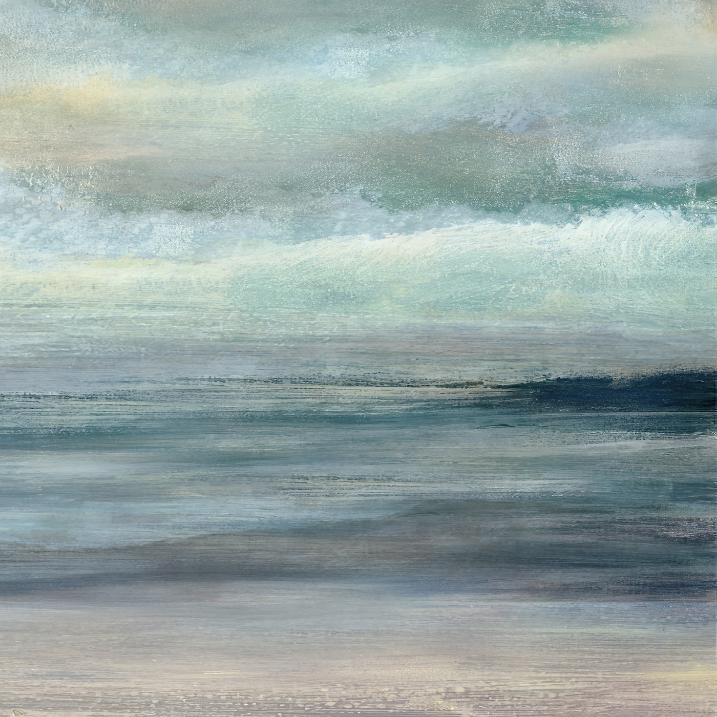 A painting of a beach