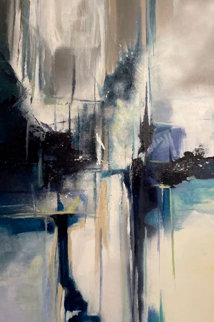 A painting of a city A painting of a city