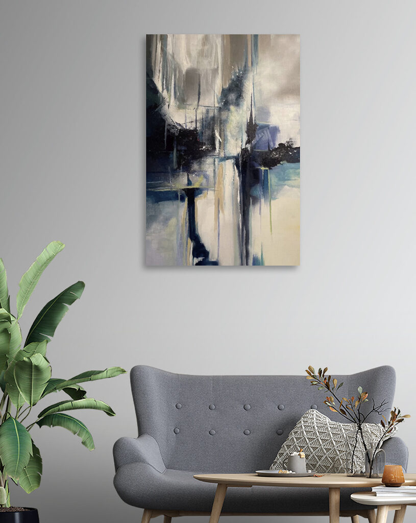 A painting of a city A painting of a city