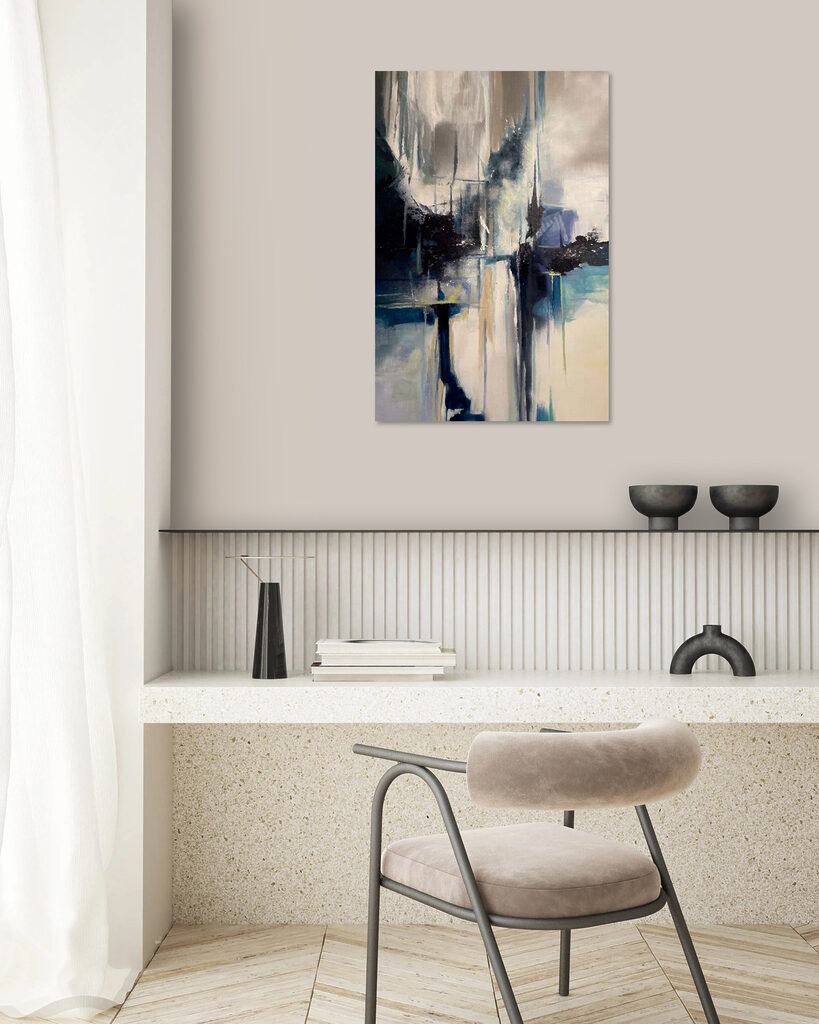 A painting of a city A painting of a city