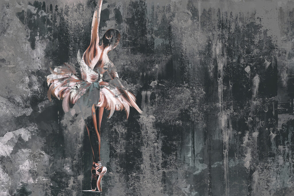 A painting of a woman in a tutu