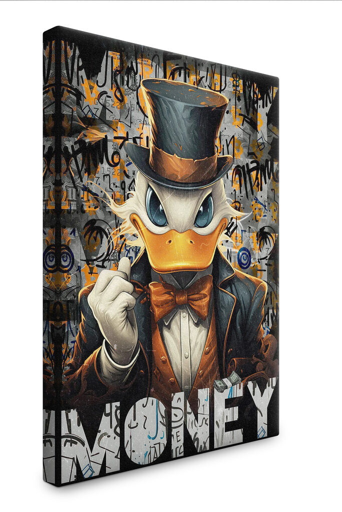 A duck wearing a suit and hat