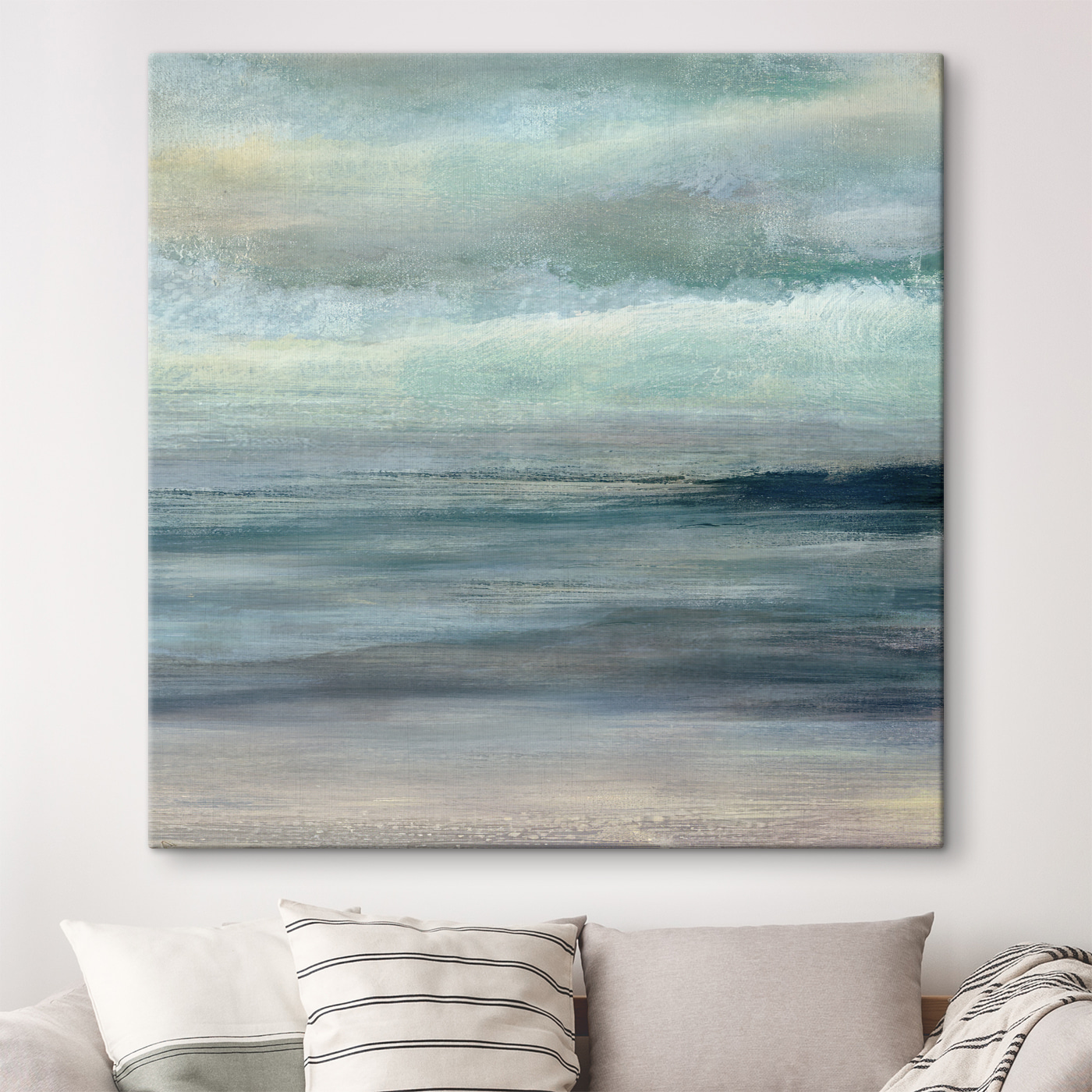 A painting of a beach