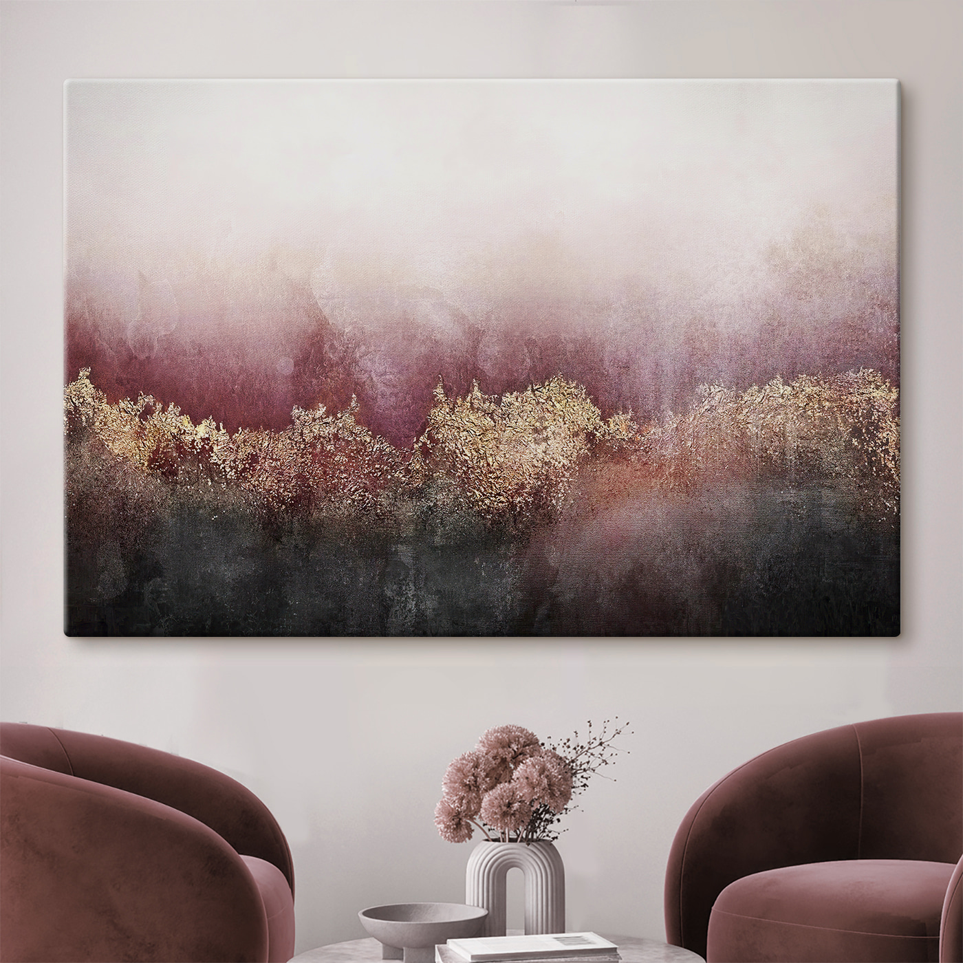 A close up of a painting