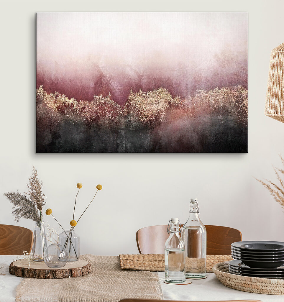 A close up of a painting