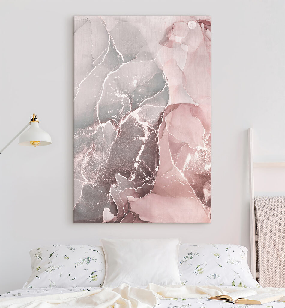 A close up of a painting