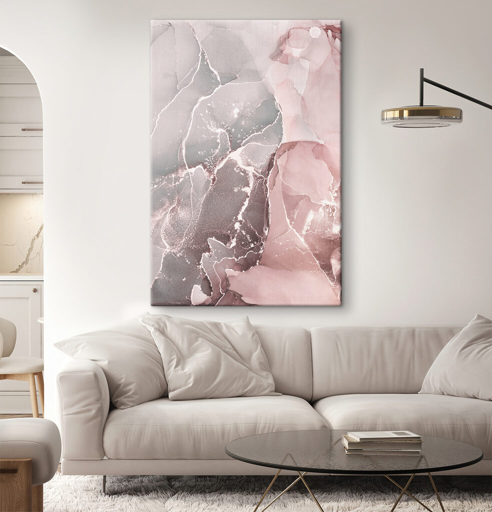 A close up of a painting