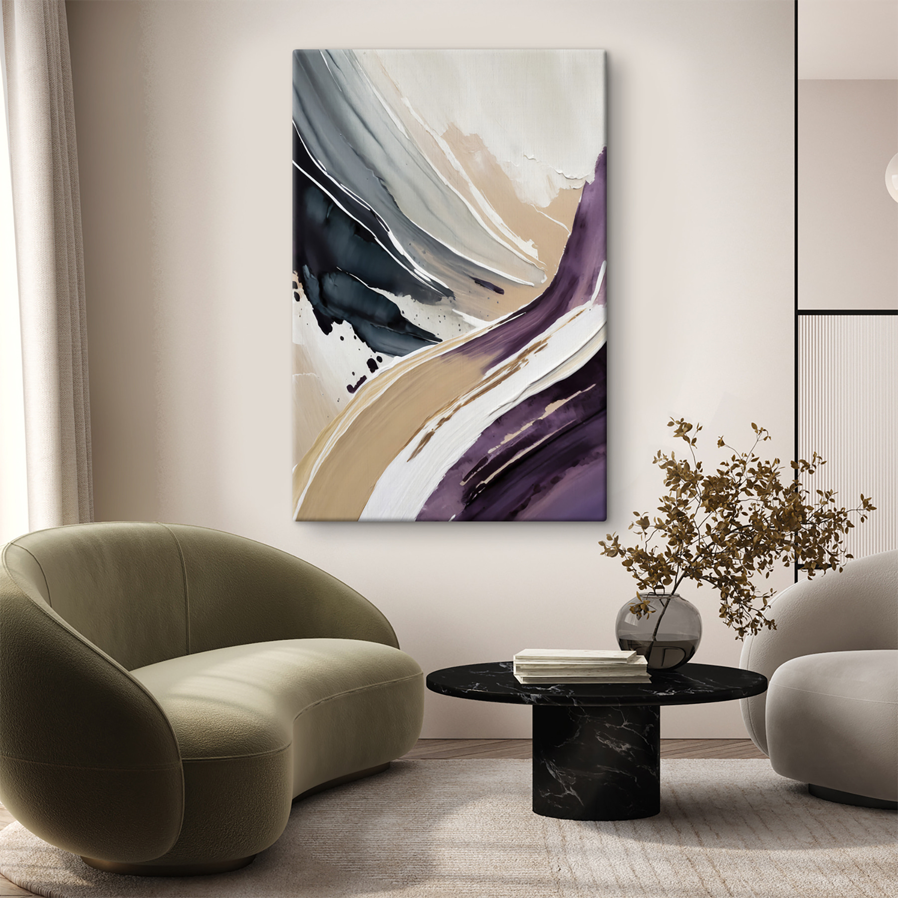 A close up of a painting