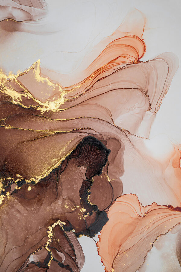 A close up of a painting