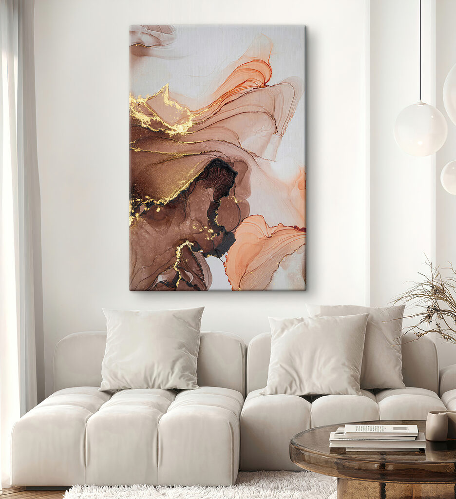 A close up of a painting