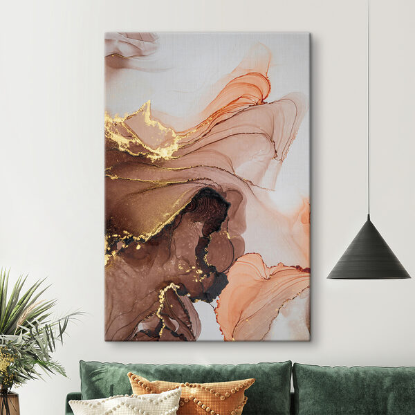 A close up of a painting