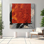 Obraz červeného čtverce s černou a bílou barvou Obraz červeného čtverce s černou a bílou barvou