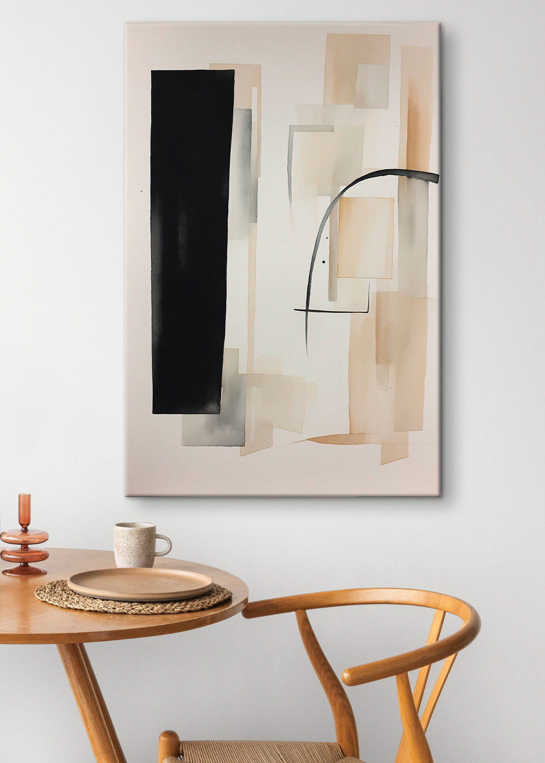 A painting of a black rectangle and rectangle