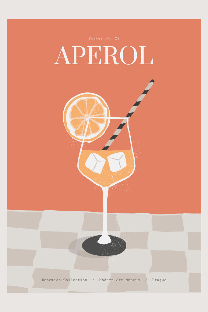 A poster of a drink A poster of a drink