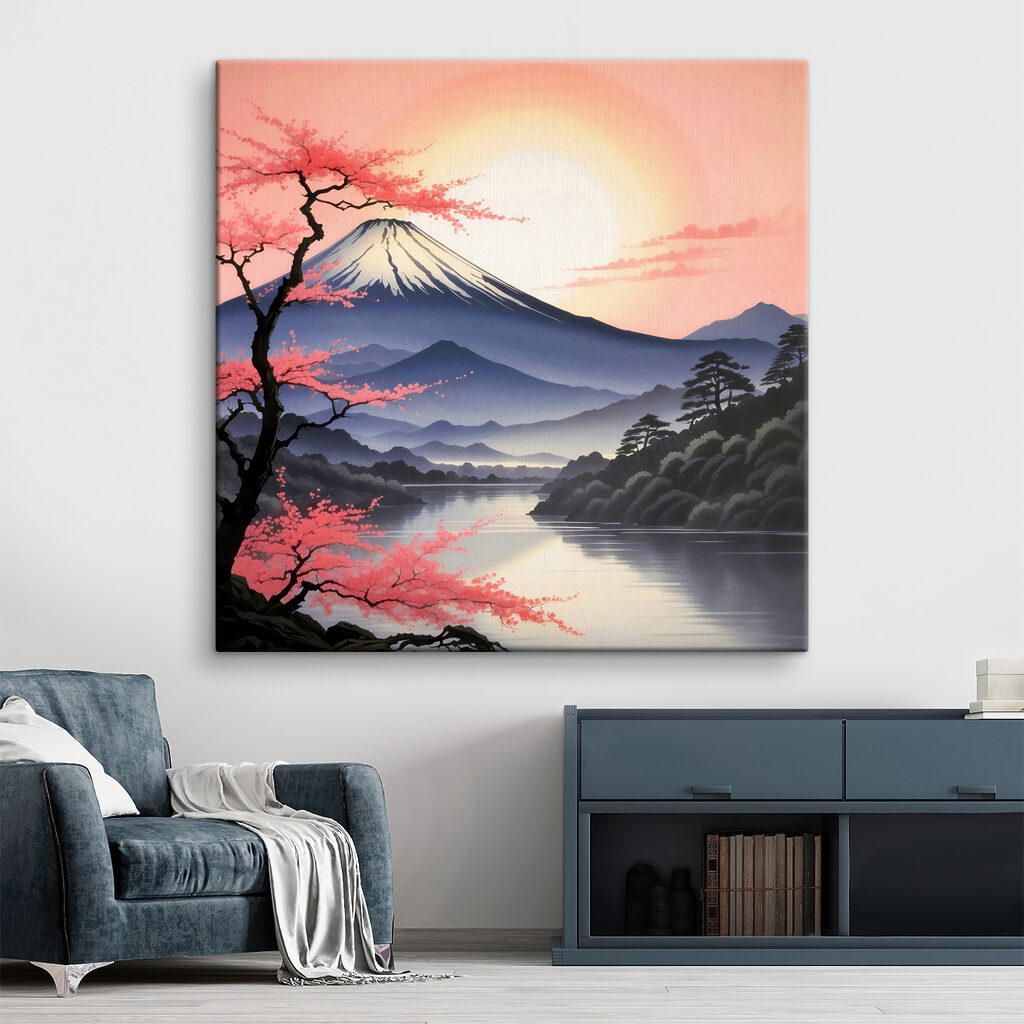 A mountain with a lake and trees