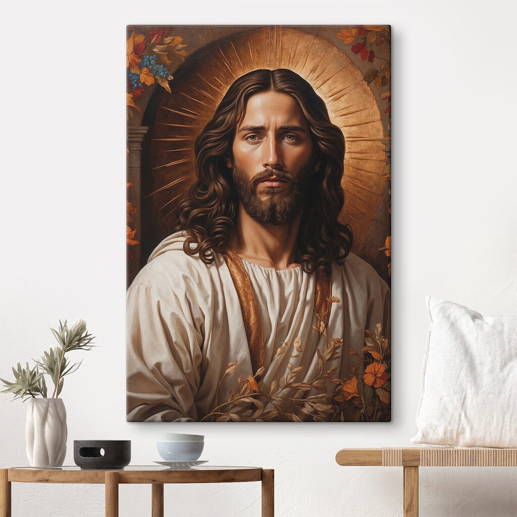 Autumn halo, serene sacred gaze