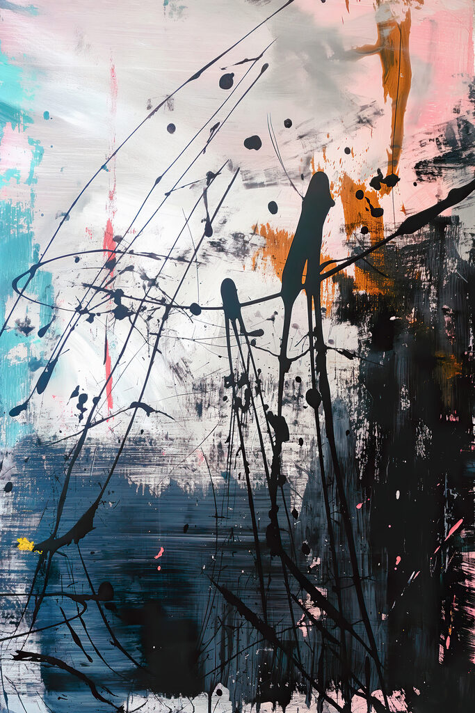 A painting of splattered paint