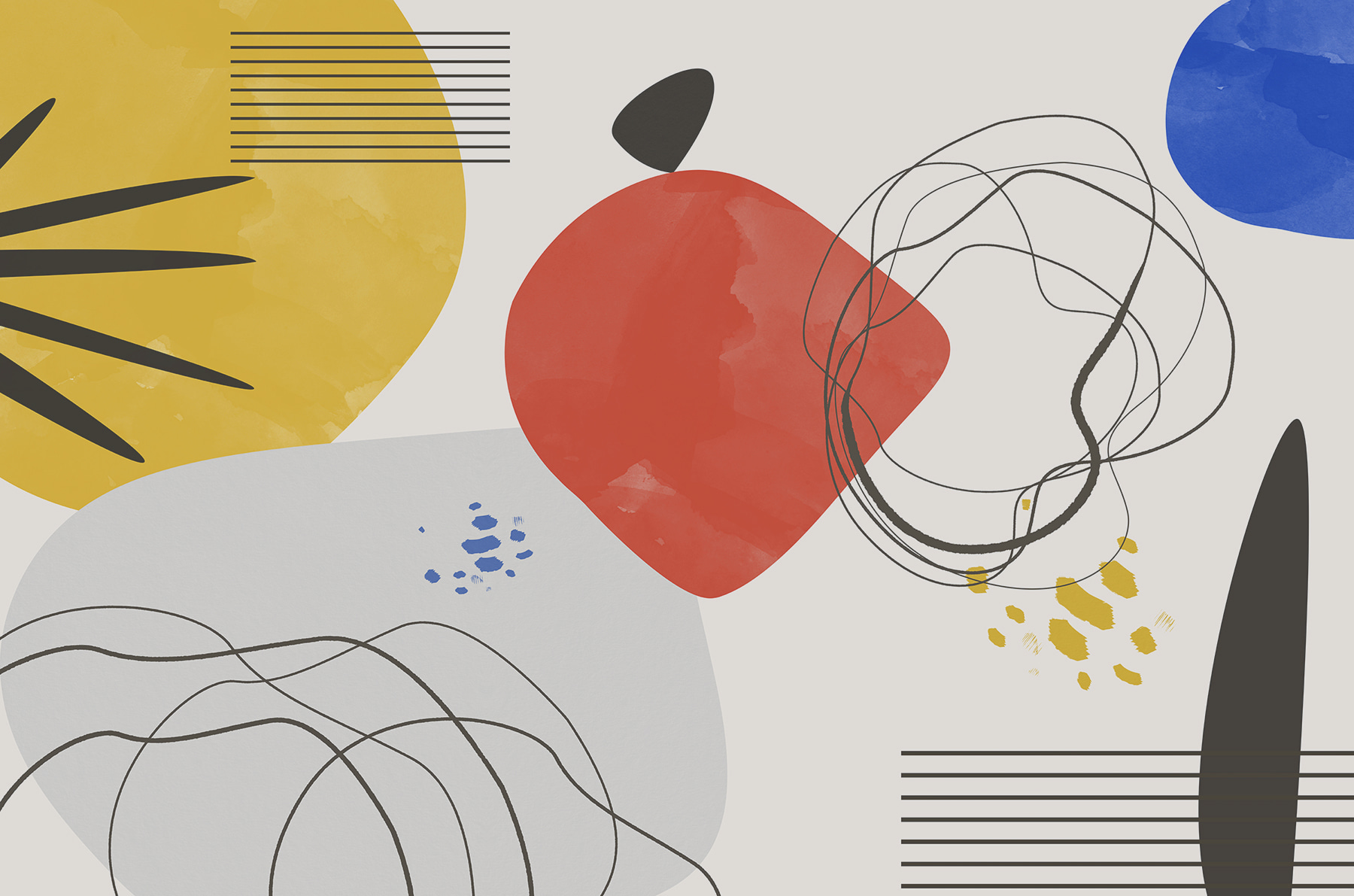 w00514p - Barevné umělecké dílo s liniemi a kruhy - tegory