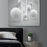 Obraz Bílé koule v místnosti