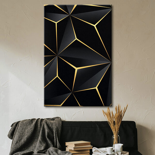 Elegantní černý geometrický design s akcenty Elegantní černý geometrický design s akcenty