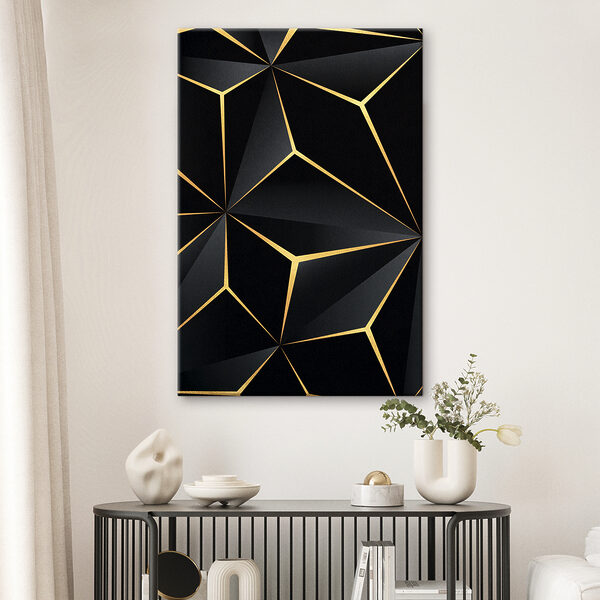 Elegantní černý geometrický design s akcenty Elegantní černý geometrický design s akcenty