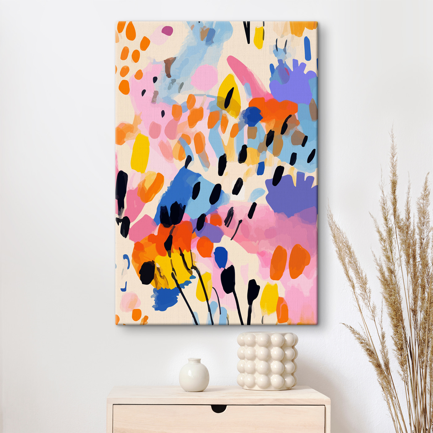 s36597pih23m - Barevná malba černých teček a skvrn - tegory