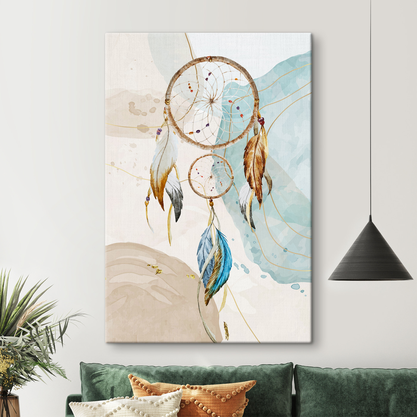 A dream catcher with feathers A dream catcher with feathers