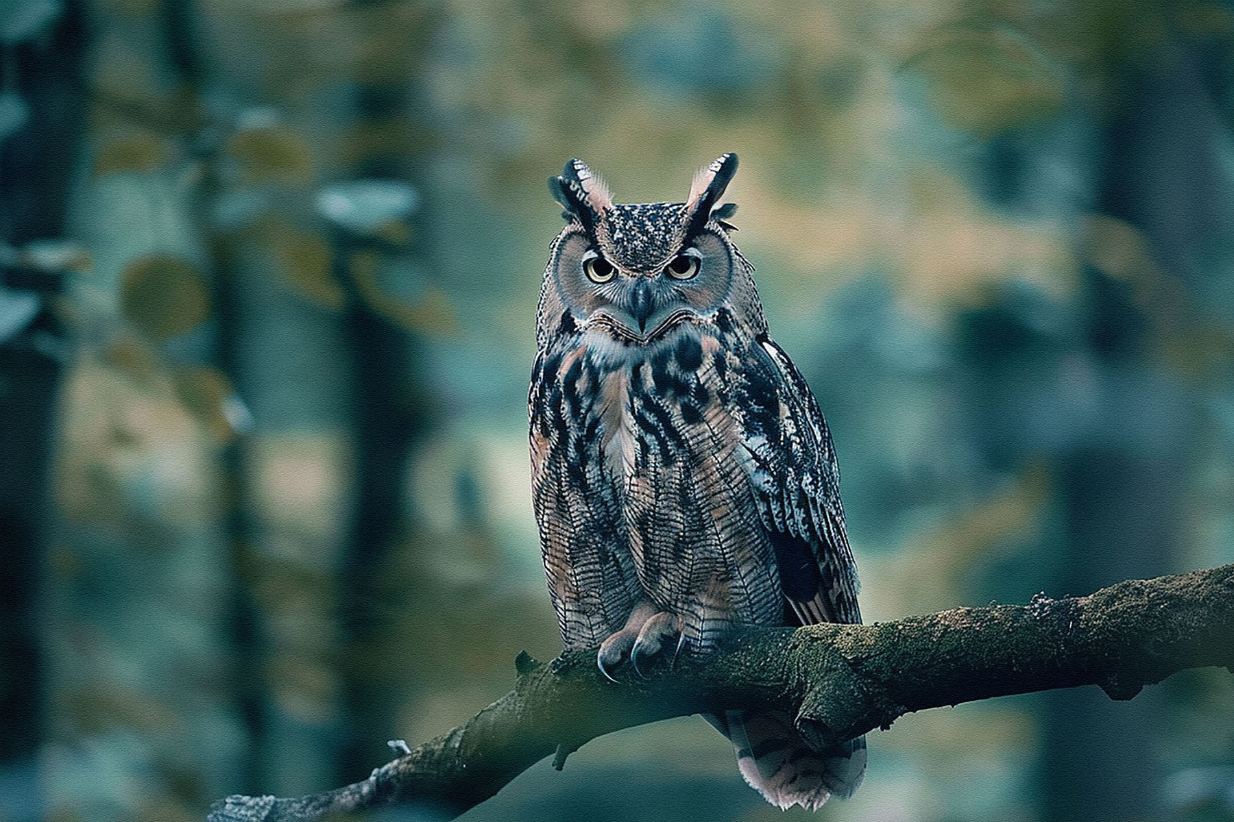 An owl sitting on a branch