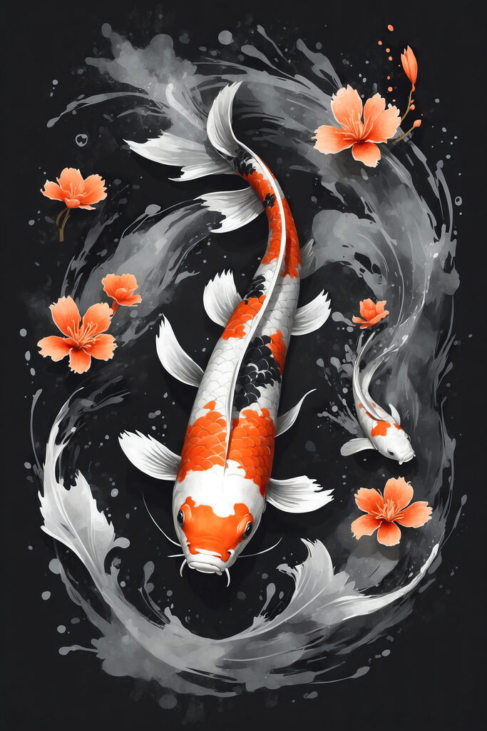 A fish with flowers and water
