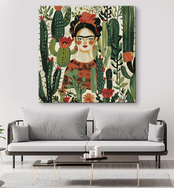 A painting of a woman with a flower in her hair