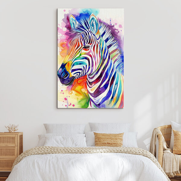 Barevná zebra s duhovými barvami Barevná zebra s duhovými barvami
