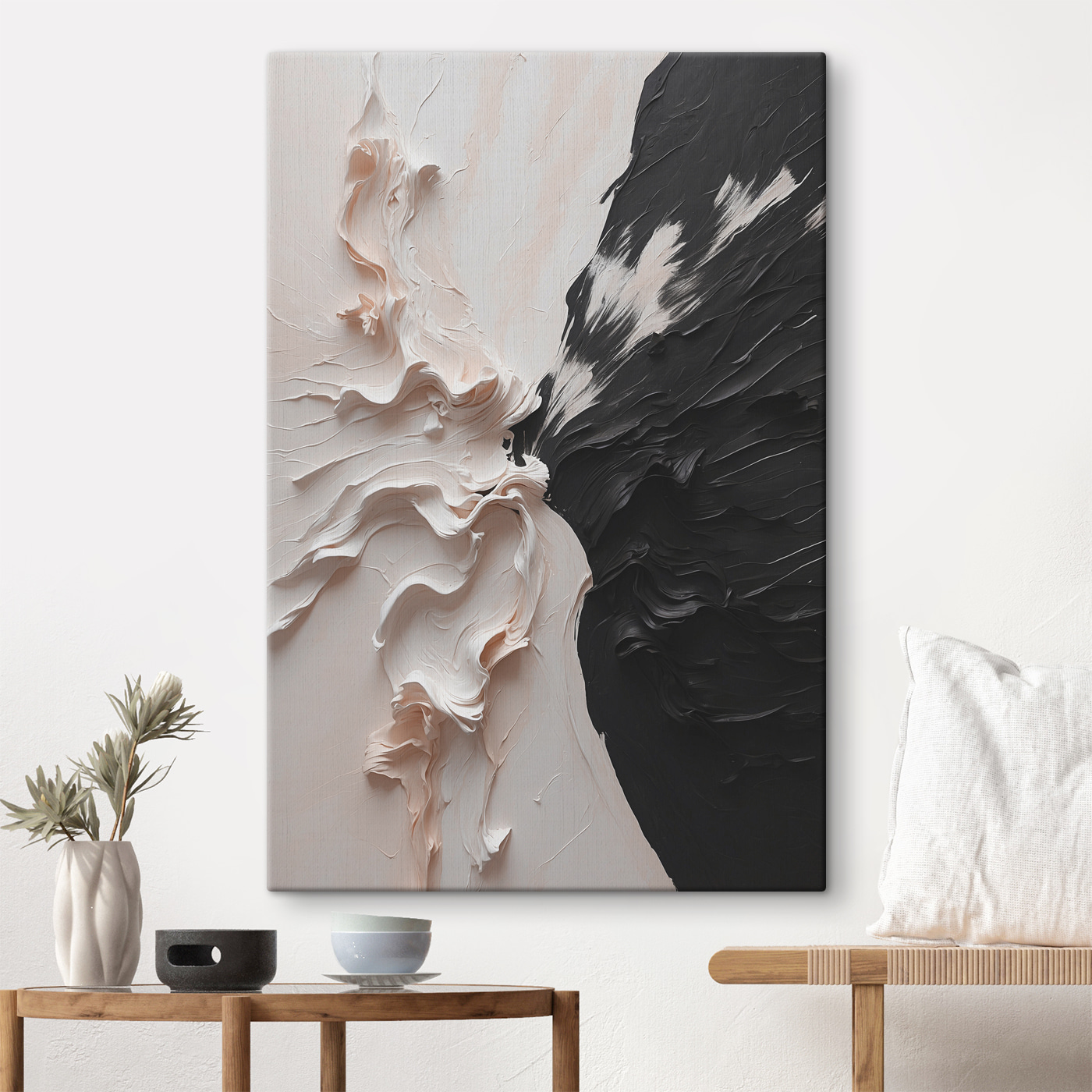 A black and white paint