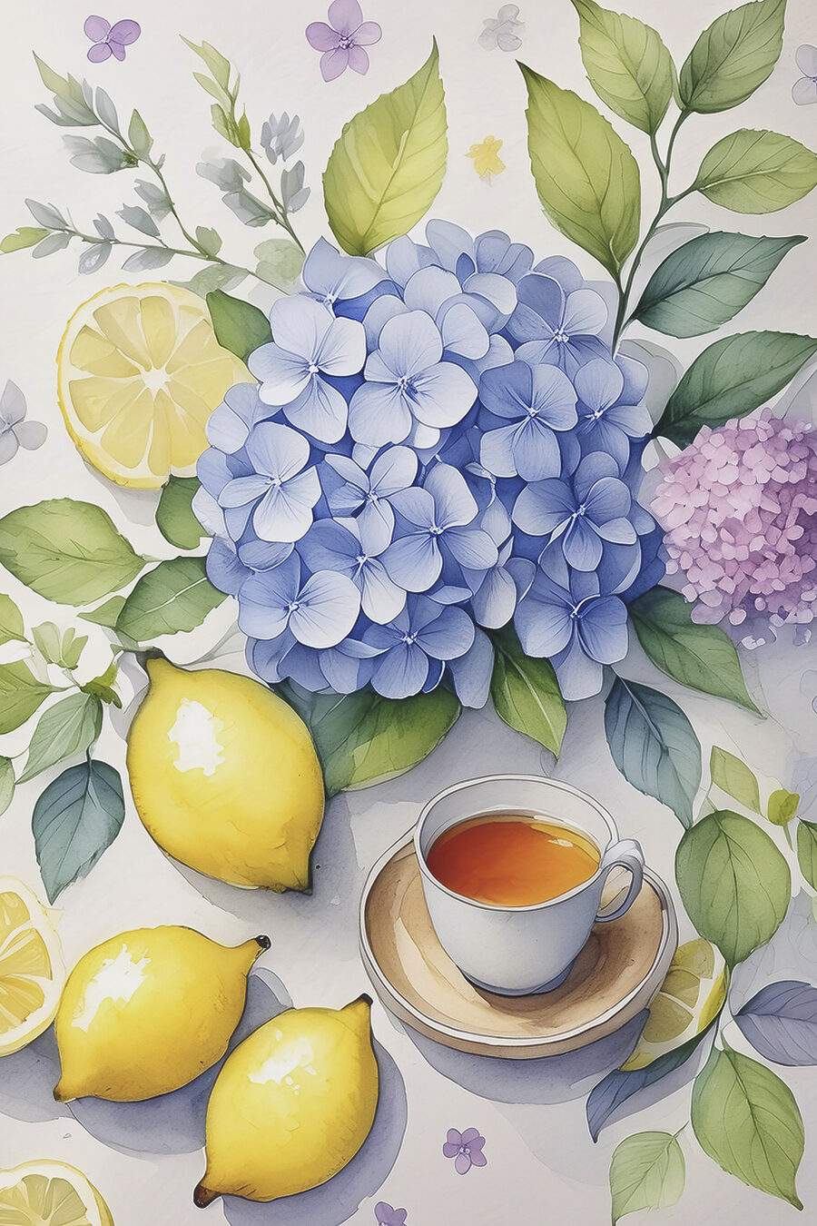 Obraz šálku čaje a citronů Obraz šálku čaje a citronů