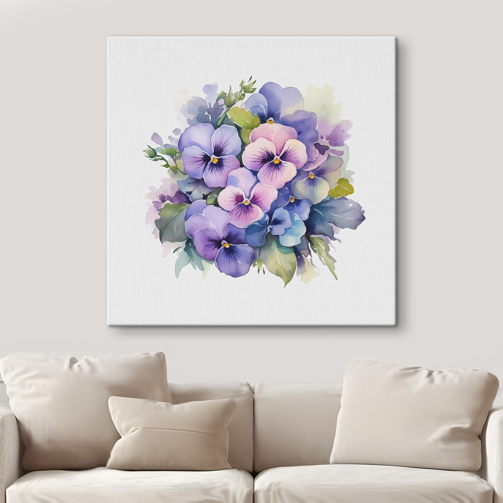 A bouquet of purple and blue flowers