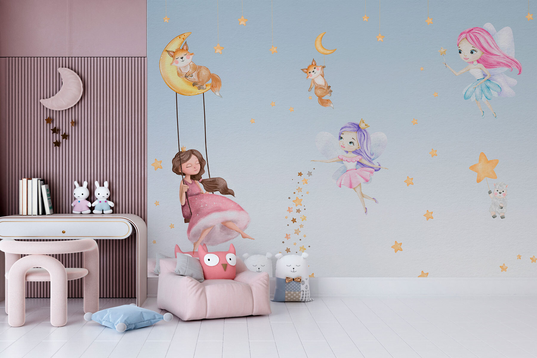 w00621pir56r - Nástěnná malba víl a zvířat - tegory