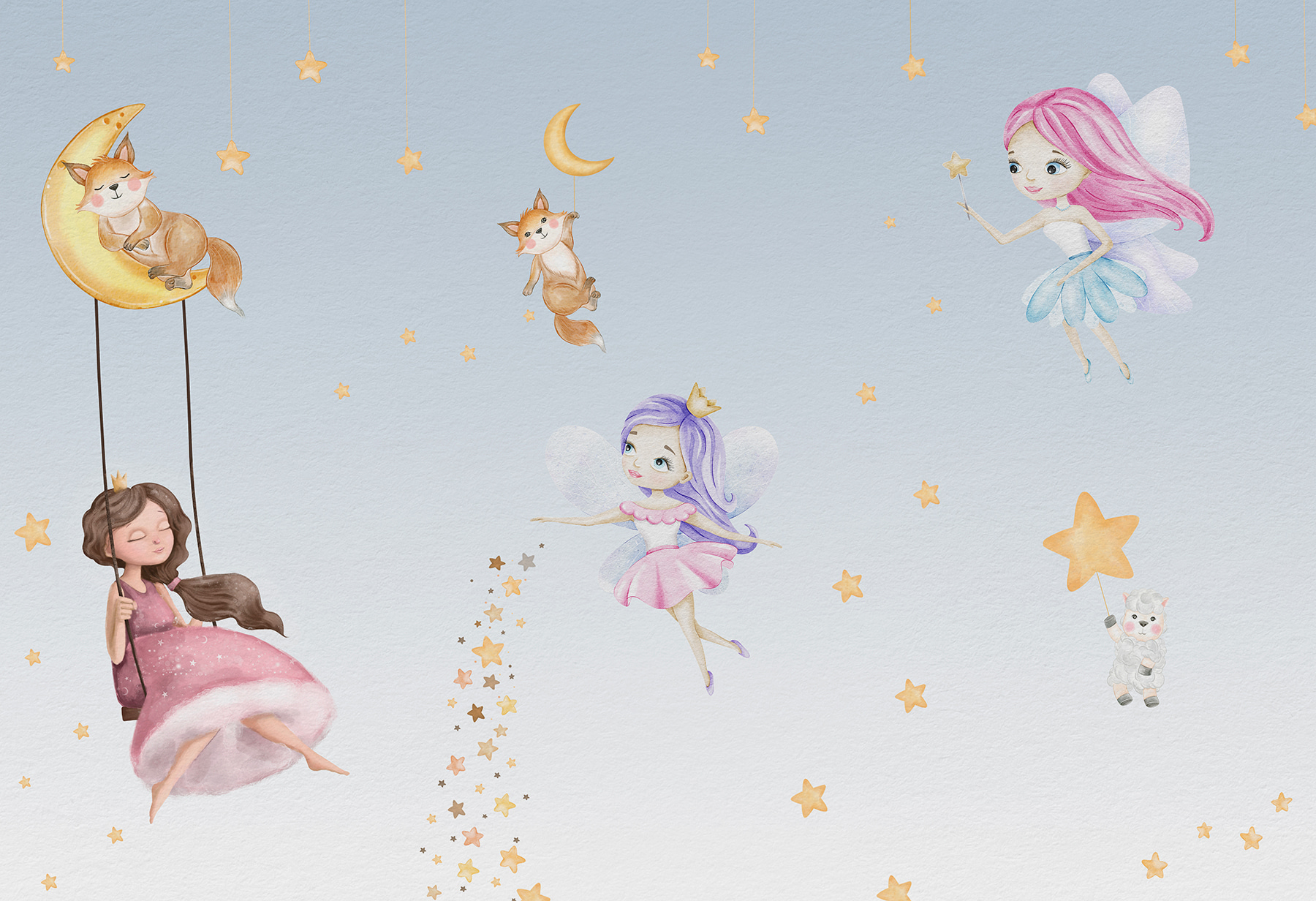 w00621p - Nástěnná malba víl a zvířat - tegory