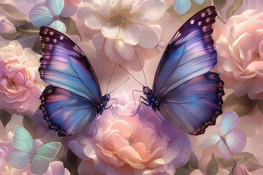 Two butterflies on a flower