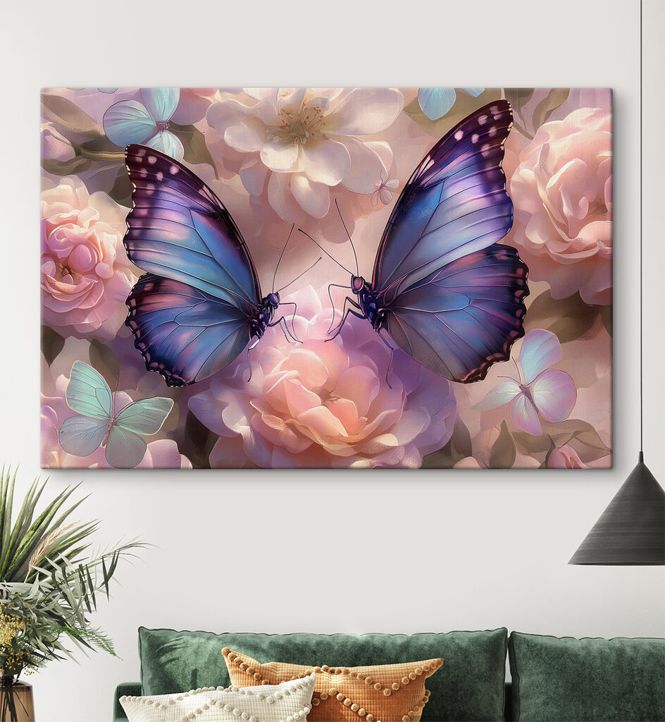 Two butterflies on a flower