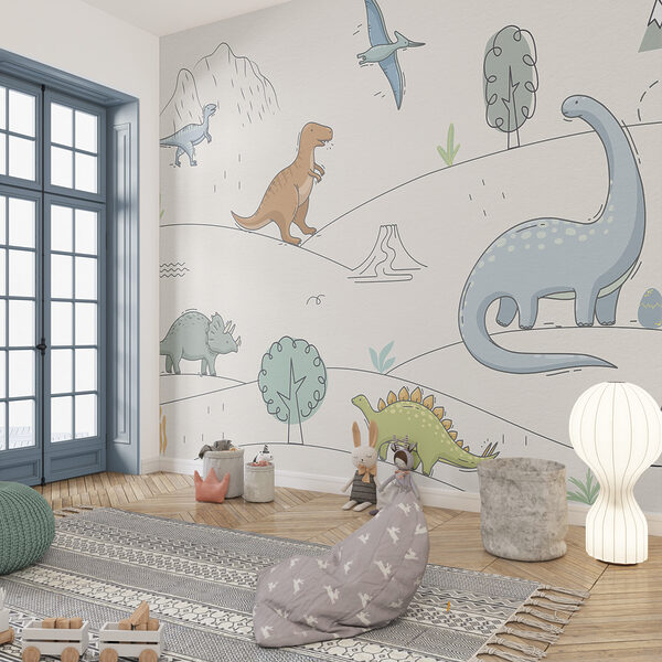 Kresba dinosaurů a hor Kresba dinosaurů a hor