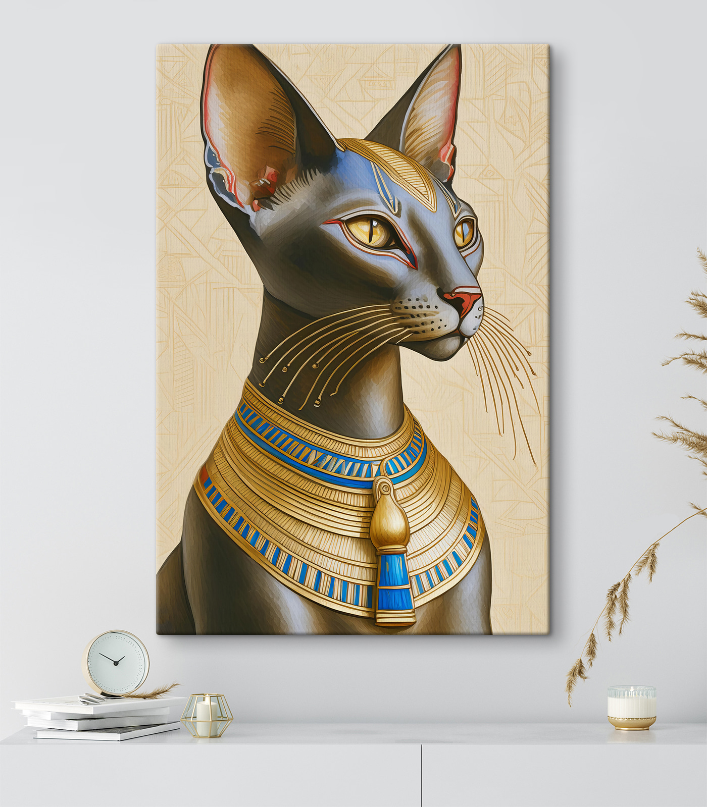 Majestic cat adorned with regal necklace