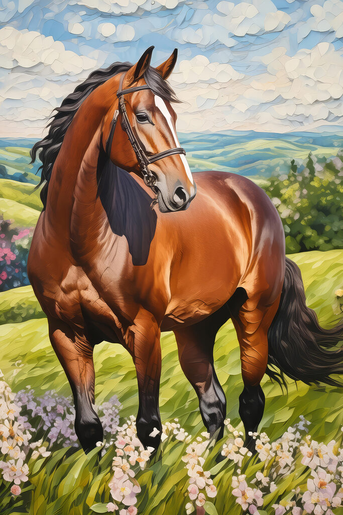 A horse standing in a field