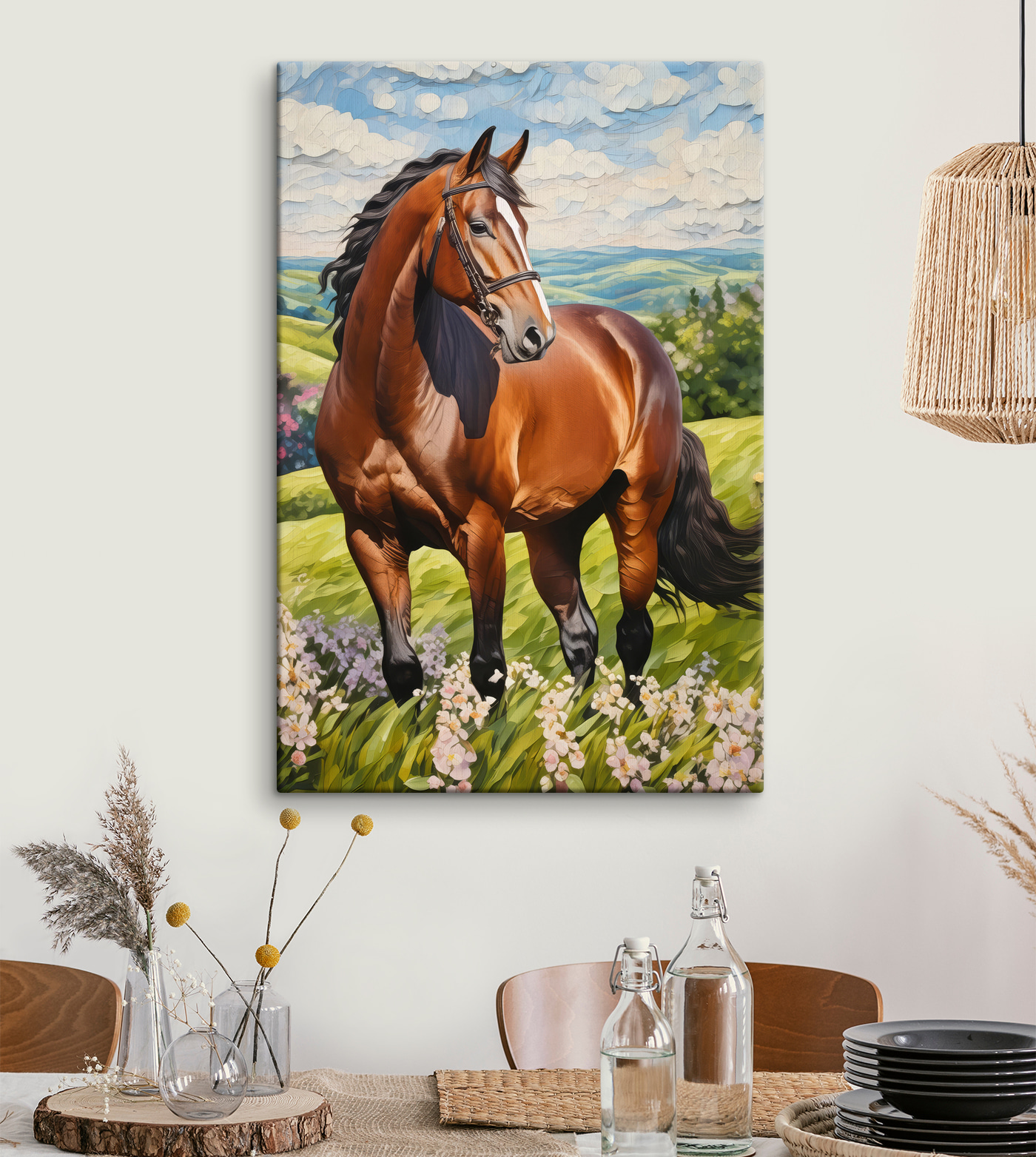 A horse standing in a field