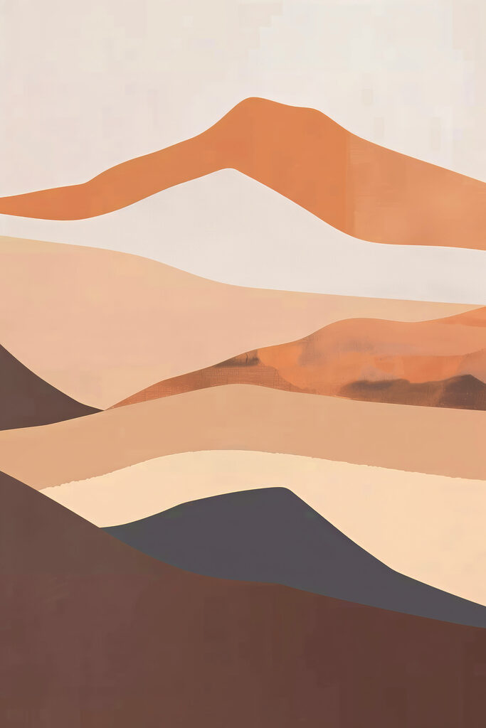 A painting of a desert landscape