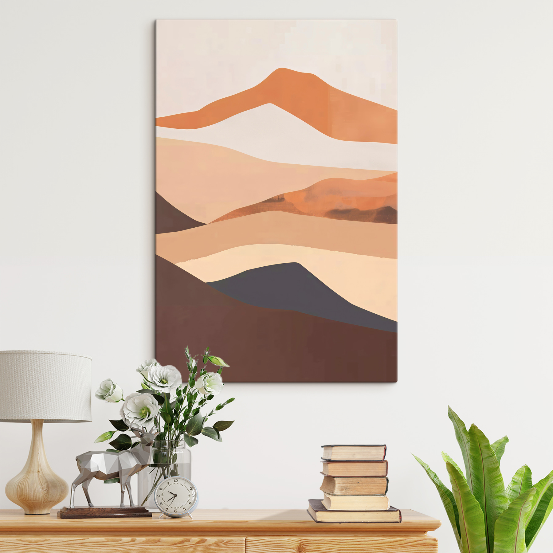 A painting of a desert landscape