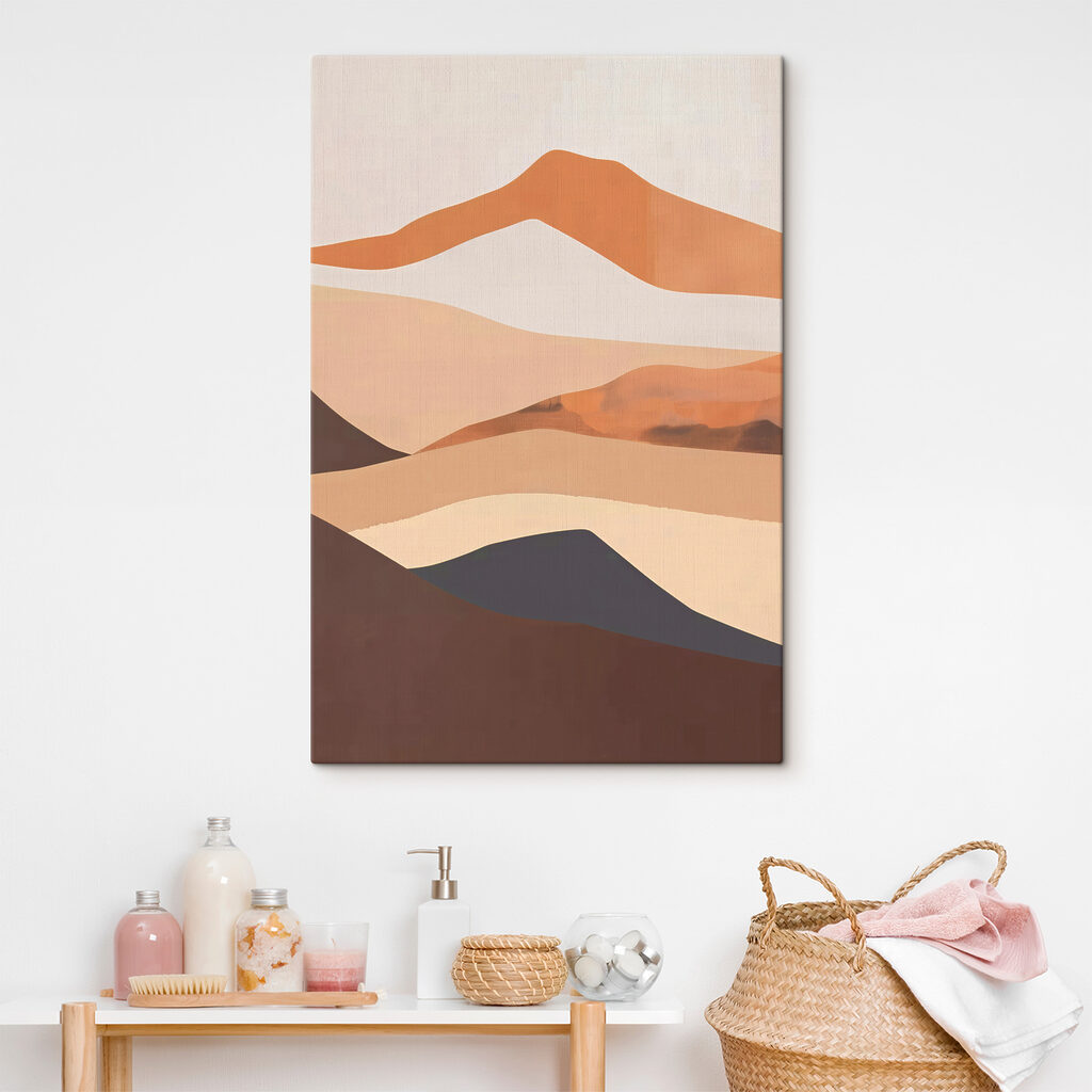 A painting of a desert landscape