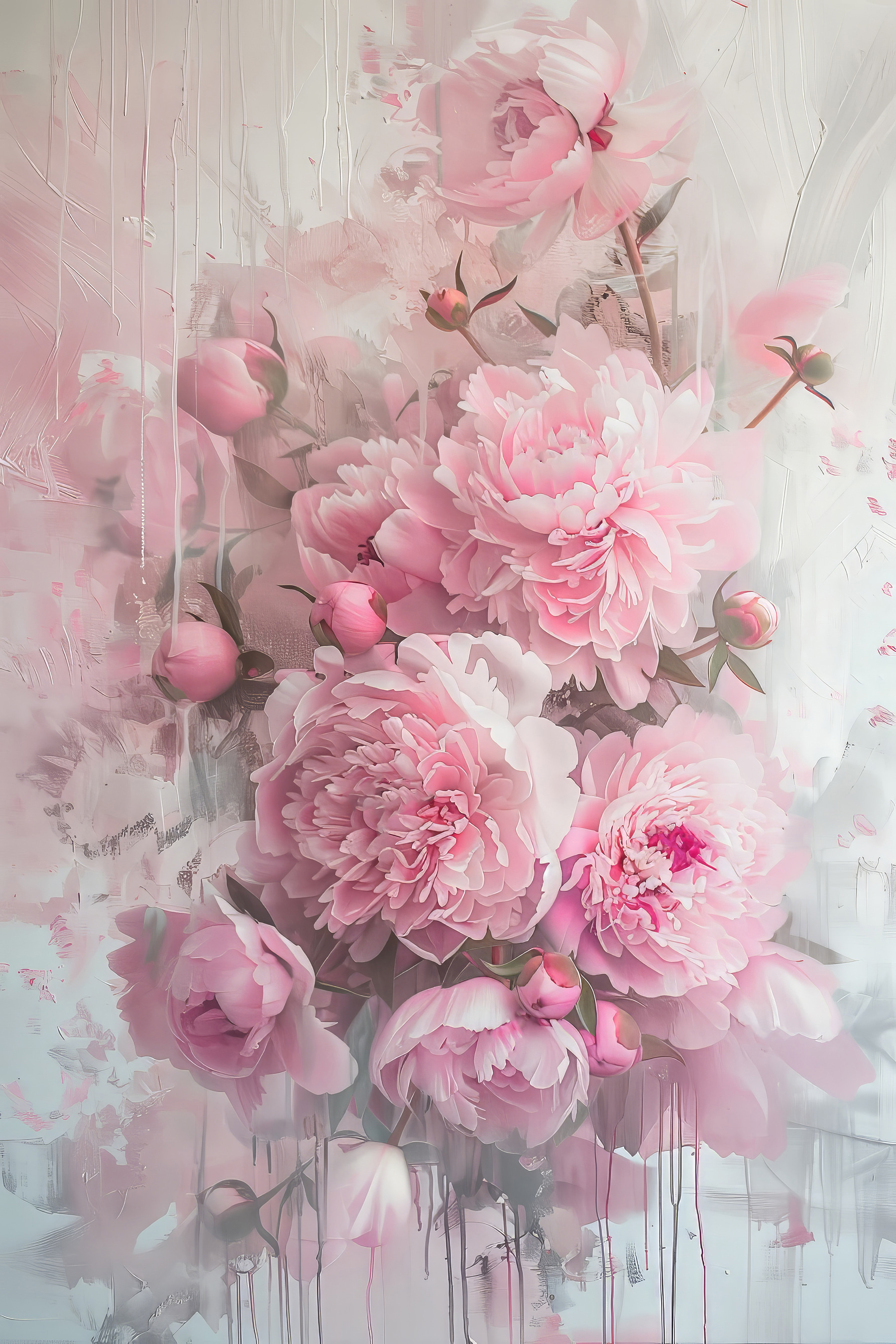 A bunch of pink flowers