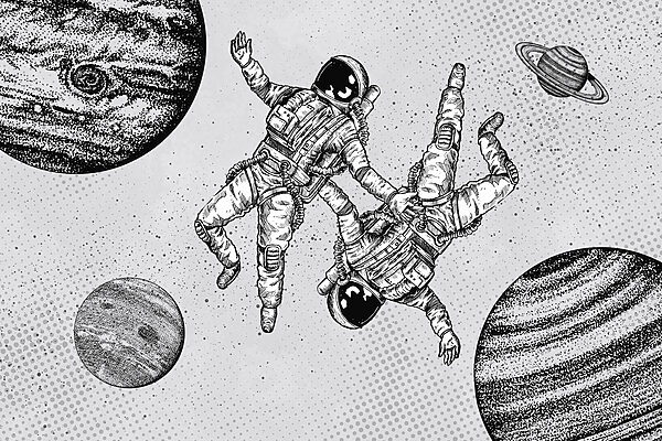 w00630p 600x400 - Kresba astronautů ve vesmíru - tegory