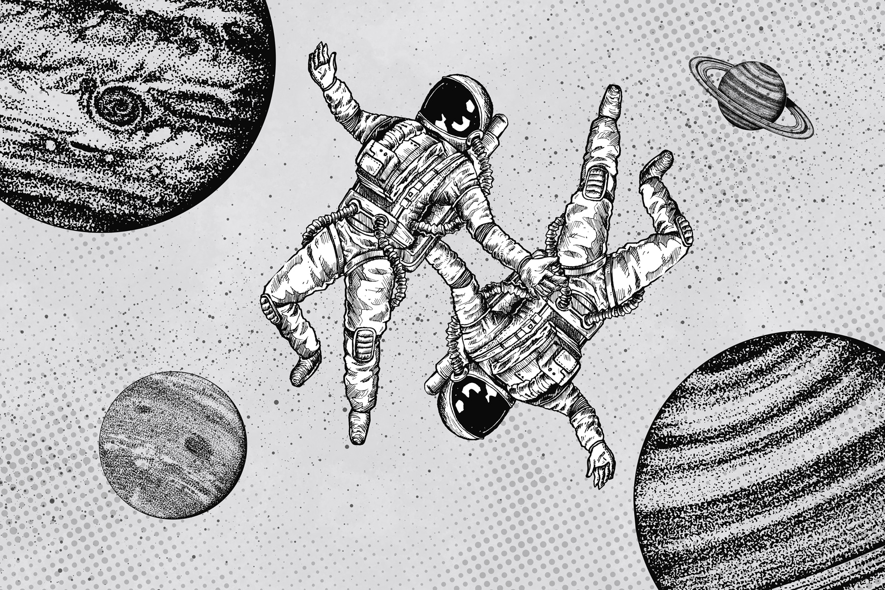 w00630p - Kresba astronautů ve vesmíru - tegory