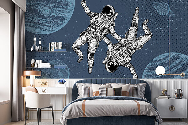 Dva astronauti se vznášejí ve vesmíru Dva astronauti se vznášejí ve vesmíru